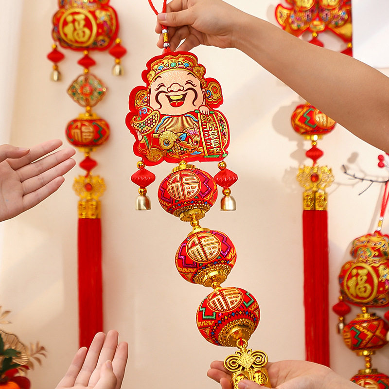chinese spring festival hanging pendants red lucky bags chil
