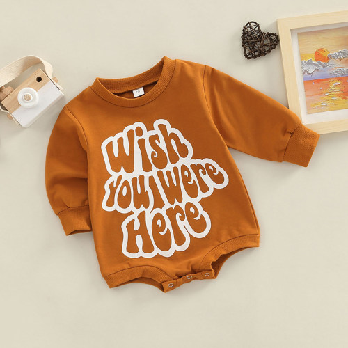 Infant Baby Casual Romper Unisex Boy Girl Long Sleeve Round