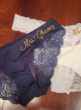 Personalise Bride Honeymoon Panties Custom Name Gift Lace Th