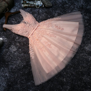 Elegant Pearl Pink Prom Dresses 2022 Sexy Prom Dress Short V