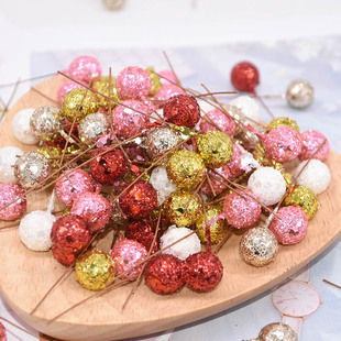 50/100/200pcs Glitter Fruit Stamens Cherry Christmas Artific