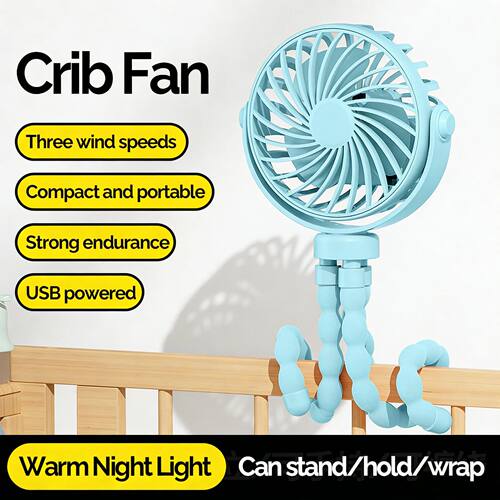 EIGIIS  Portable Stroller Fan, Battery Operated Small Clip o