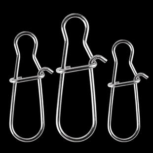 100Pcs Fishing Swivel Connector Hooks Line Clip Lock Carabin