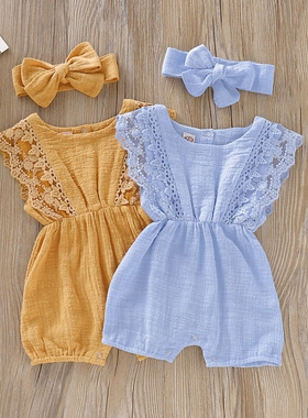 Summer Baby Girl Rompers Newborn Baby Solid Lace Design Romp