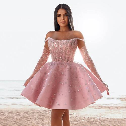 Customized Pink Prom Dresses Short 2024 Formal Party Gowns O