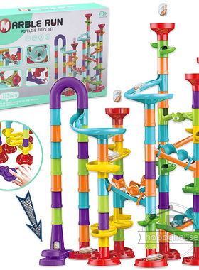 Marble Run Race Track Building Blocks Kids 3D Maze Ball Roll