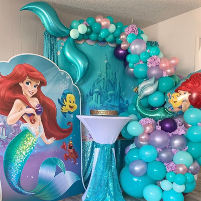 101pcs Mermaid Theme Party Ariel Balloon Garland Arch Kit La