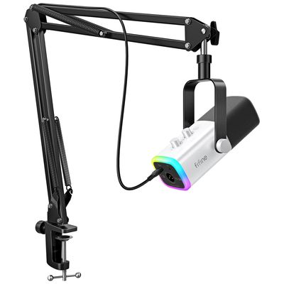 FIFINE USB/XLR Gaming Microphone Kit with Headphone Jack/RGB