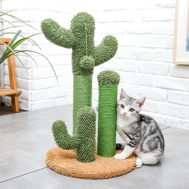 Cute Cactus Pet Cat e Toy with Ball Scratching Post for Cat