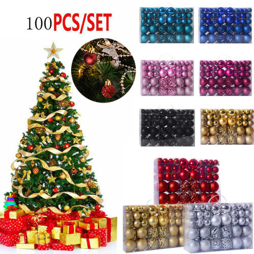 30/100pcs Christmas Ball Set 3-6cm Christmas Tree Decor Ligh