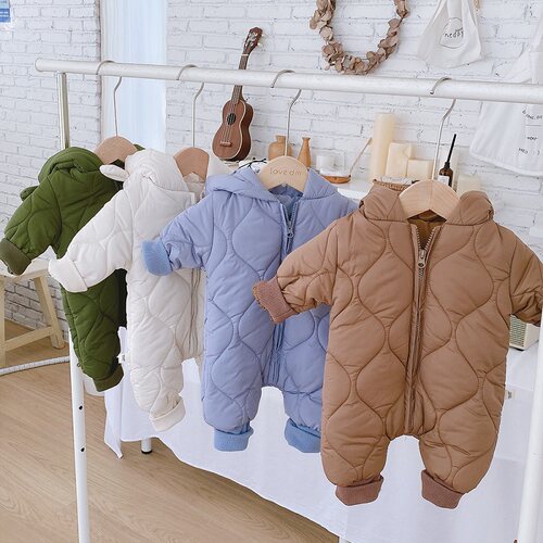 Newborn jumpsuit thickened cotton no-clean romper boys and g