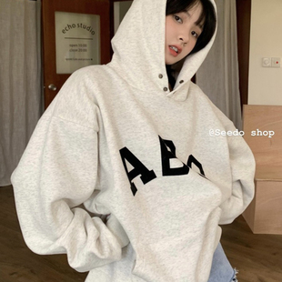 Vintage Oversized Long Sleeve Cotton Hoodie Women Fleece Win