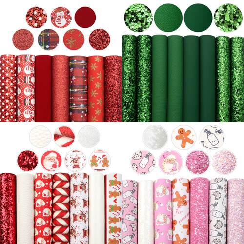 20*33cm Christmas set Bump Synthetic Leather Patchwork Hair