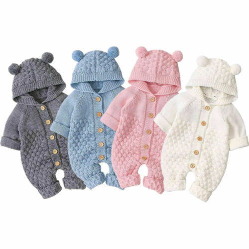 Autumn Baby Girls Knitted Hooded Clothes Cotton Spring Infan