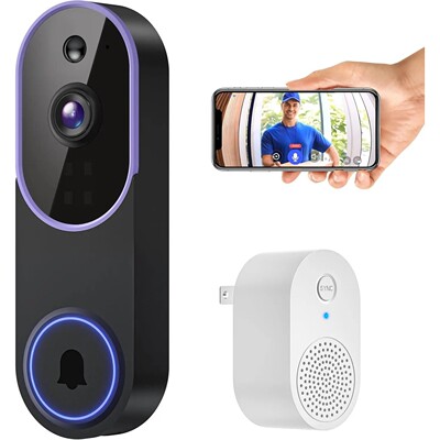 Smart Wireless Video Doorbell Camera with AI Detection, Nigh