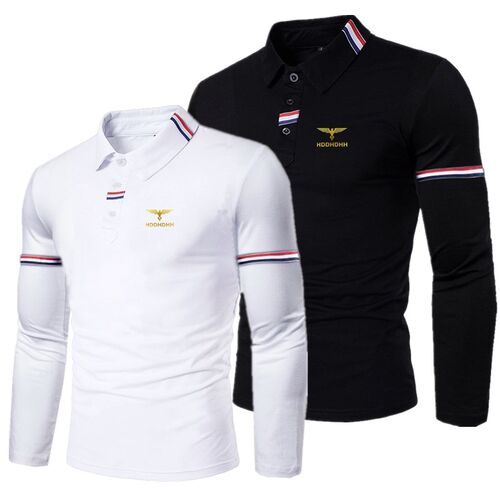 HDDHDHH Fall Men's Long Sleeve Lapel Polo Shirt