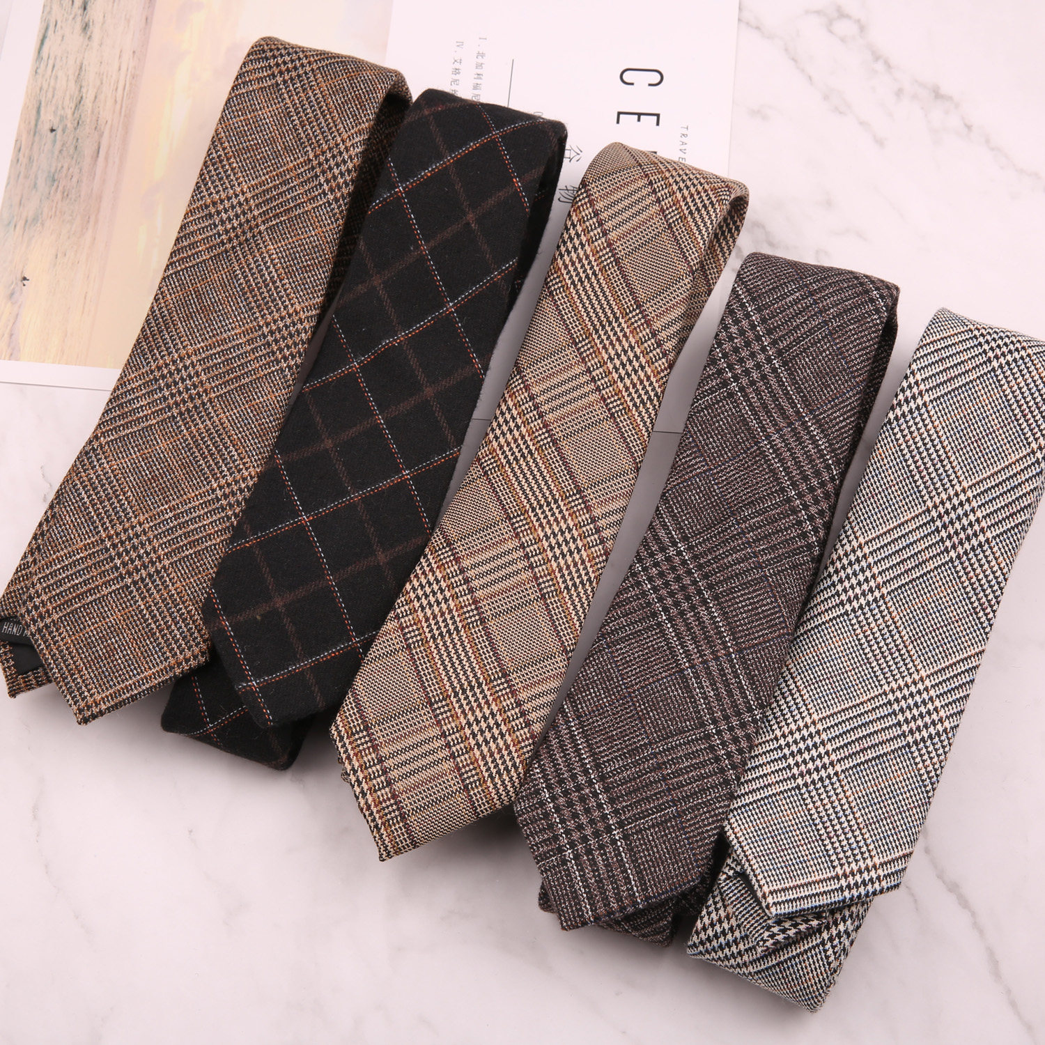 棕色复古格子日系咖啡色领带 男女学生院风学潮款6CM时尚窄领带,服饰配件/皮带/帽子/围巾,领带,淘宝优惠券,粉丝福利购,淘宝优惠卷