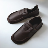 男 牛皮英伦风轻便佛系软底单鞋 五号馆 魔术贴一脚蹬休闲真皮皮鞋