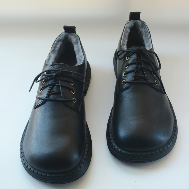 外贸英伦风纯羊毛真皮低帮男鞋