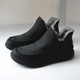 磨砂黑一脚蹬纯羊毛防滑雪地靴简约休闲平底保暖真皮棉鞋 外贸男鞋