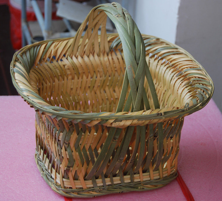 野餐篮手工编织观音篮手提菜篮小竹篮子竹收纳筐装鸡蛋篮竹编家用