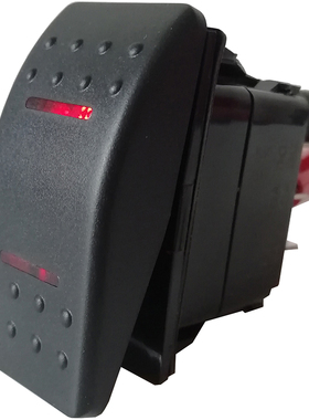 汽车开关改装三档自锁双灯红色光20A12V房车游艇船形翘板通用新品