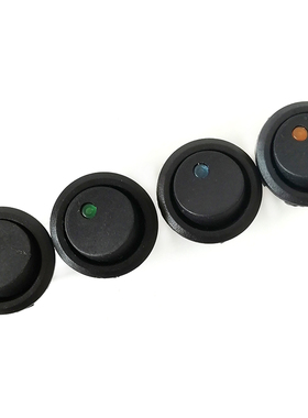 12V20A拇指开关带灯汽车改装按键猫眼船型黄蓝绿红色圆形2cm新品