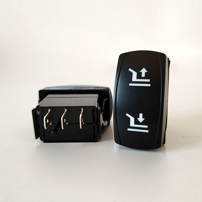 12V24V汽车翘板开关改装升降符号三档双边自复位DIY船形通用新品