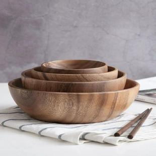 相思木碗大小号进口级日式木碗木钵整木海碗创意餐具美食摄影道具