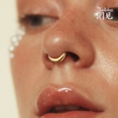Twolobes洞见厚圆复古耳鼻环简约月弧形不过敏钛钢耳骨环穿刺饰品