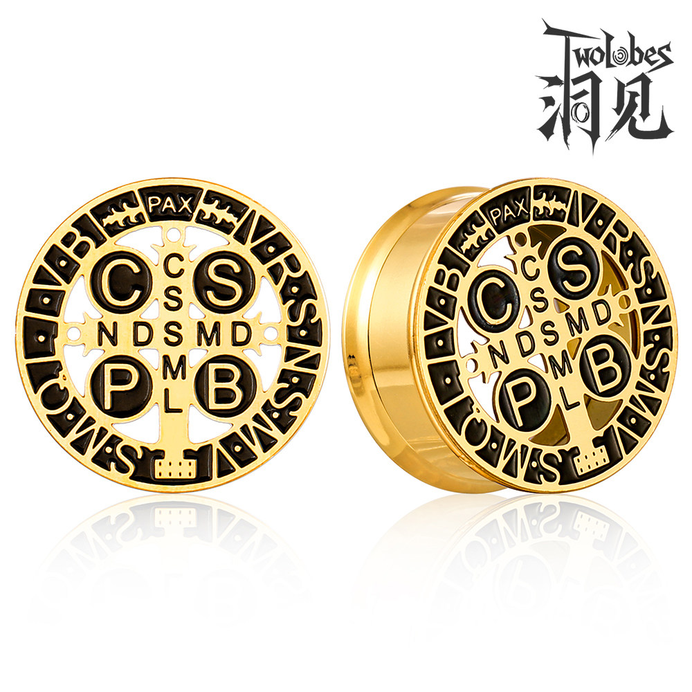 Twolobes钛钢文字游戏耳扩朋克风
