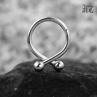 Twolobes耳圈交织球耳鼻环耳饰