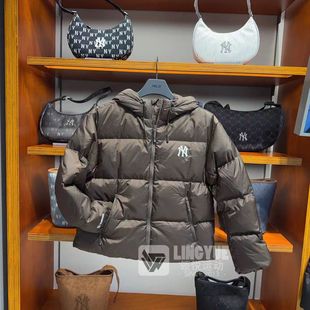 MLB25冬款 简约小标保暖鹅绒连帽休闲羽绒服3ADJB4056 男女情侣时尚