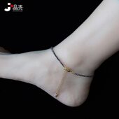 男钛赫兹女式 太赫兹石脚链刻面太硅石多晶硅矿石手作款 脚饰女款