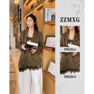 【珍珍休闲馆】松烟入墨新中式轻奢气质时尚新款西装上衣W-84233