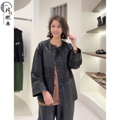 上衣W 轻奢绵羊皮香云纱长袖 暗夜浮香中式 83698 珍珍休闲