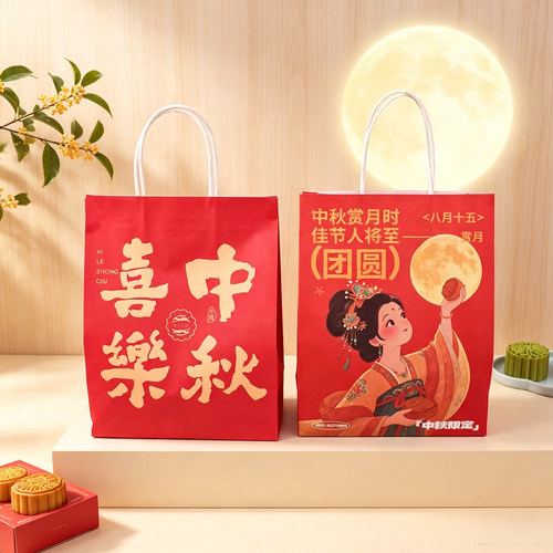 中秋月饼包装环保纸袋手提袋