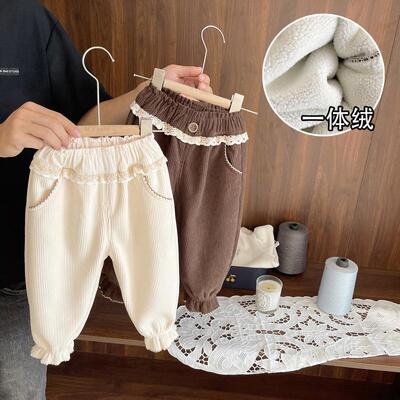 儿童宝宝保暖一体绒裤子