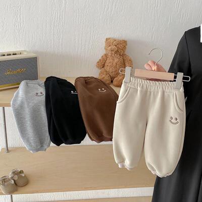 宝宝秋冬裤子儿童一体绒保暖卫裤