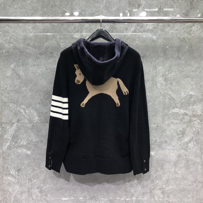 tb针织外套连帽拉链开衫毛衣卫衣