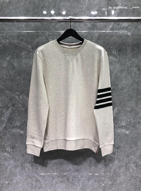 TB潮牌圆领套头卫衣花灰色男女款美式休闲黑四杠潮流秋季长袖外套