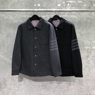 TB羊毛呢子大衣中长款男休闲四条杠秋冬季男装高级感妮子风衣外套