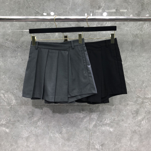 TB百褶裙夏季款王心凌款高腰伞裙不对称防走光短裙A字半身裙潮牌
