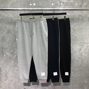 TB卫裤男侧边红白蓝纯棉运动裤女情侣休闲宽松长裤子春秋冬束脚裤