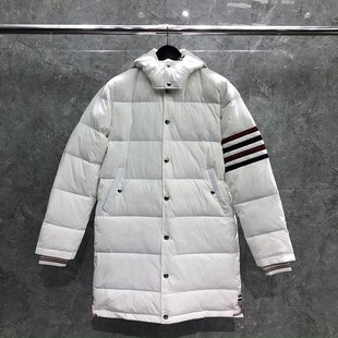 tb羽绒服四条杠男女同款连帽中长款冬季加厚保暖防风大衣外套潮牌