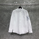 TB衬衫 免烫衬衣潮 潮流男女情侣同款 男士 牛津纺玫瑰刺绣四条杠长袖