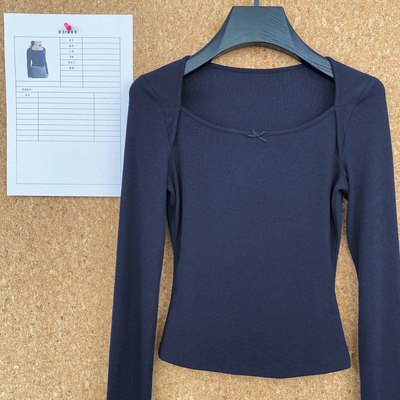 Puhpowee船领蝴蝶结长袖T恤