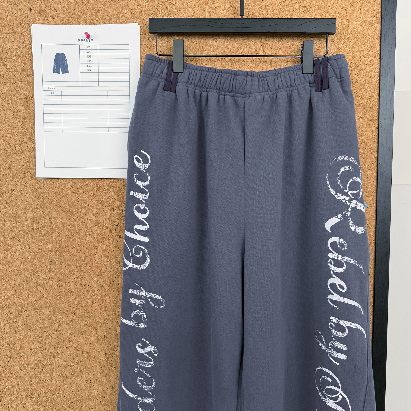 Puhpowee做旧牛仔蓝印花装饰宽松九分裤美式复古个性街头休闲裤女