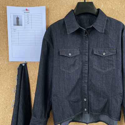 原厂面料可收腰落肩廓形衬衫