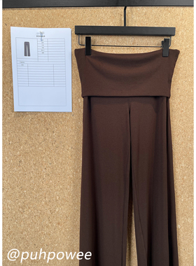 RA原厂面料~散步系列25夏季可翻折腰头针织宽松裙裤 咖色/深灰色